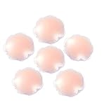 WingsLove Women 3Pairs Nipple Cover Petal Shaped Reusable Invisible Silicone Pad Strapless Backless Adhesive Bra Nude Colour (Diameter 2.56''--6.5cm, Nude Color)