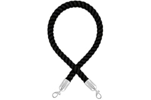 FLEXIBARRIER Corda di intercettazione premium con moschettoni (diametro 36 mm) – Corda di intercettazione con estremità a scatto (1,5 m, nero/cromo lucido)