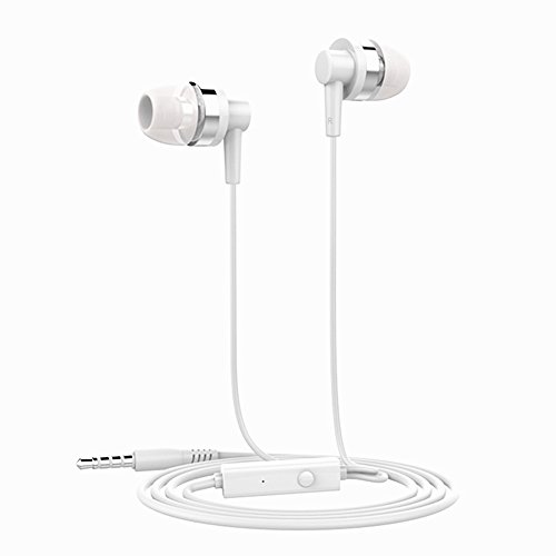 Preisvergleich Produktbild In-Ear verdrahtete Kopfhörer, Dewanxin Ohrhörer Noise Cancelling Ohrhörer In Ear Kopfhörer Mit Mikrofon Noise Isolating Ohrhörer Sport Kopfhörer Super Bass Ohrhörer Für iPhone Android für alle 3,5 mm Schnittstelle Gerät (Weiß)