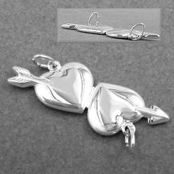 Preisvergleich Produktbild Freundschaftsanhänger, Herz, Doppelherz mit Pfeil, 925, 34x12mm