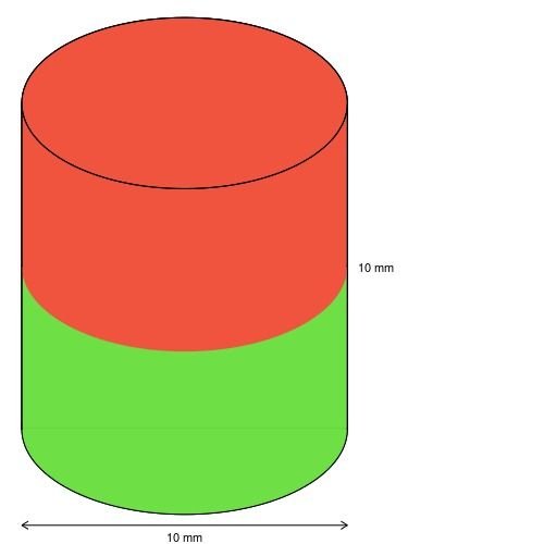 Scheibenmagnet Ø 10,0 x 10,0 mm N48 Nickel – hält 4,2 kg - 2