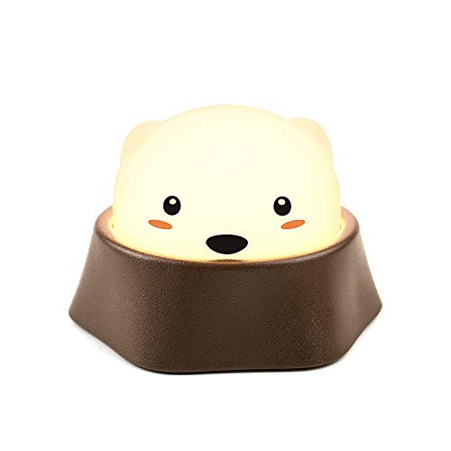 Anyfun LED Cute Gopher Night Light para niños, Recargable y portátil Divertido para encender / Apagar, Baby Nursery Night Light Blanco cálido