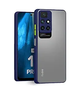 CEDO Redmi 10 Prime Back Cover Smoke Case | Camera Bump Protection Frosted Matte | 360 Degree Shockproof Anti-Drop for Xiaomi Redmi 10 Prime (Blue)