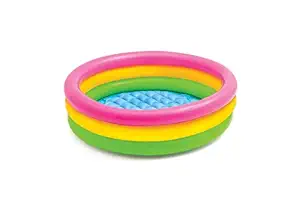 KD Enterprises Summer Special 3 feet Inflatable Kid Swimming Pool Bath tub, 3 Ft (Multicolor)