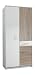 Produktbild Wimex Kleiderschrank/ Drehtürenschrank Click, 2 Türen, 2 große, 1 kleine Schublade, (B/H/T) 90 x 199 x 58 cm, Weiß/Absetzung Eiche Sägerau