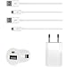 Produktbild Original Lanboo® 4in1 KFZ Auto Lade Set mit 2x microUSB Ladekabel Datenkabel + 220V Netzteil + KFZ Adapter Ladegerät für Microsoft / Nokia Nokia 106 - Weiss