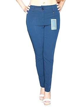 PANTALONE ELEGANTE DONNA DA GIACCA BLUE COMODI STRETTI CLASSICO MODA LOOK ESTATE PASSEGGIATA UFFICIO HANNY DEEP...