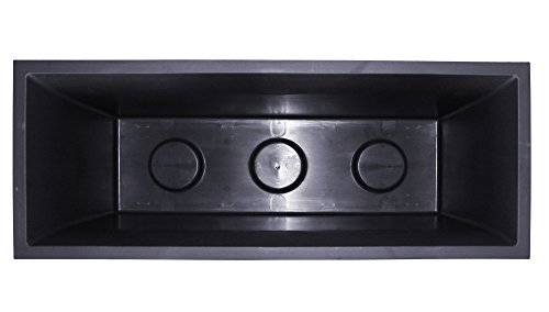 Pflanzkübel Blumenkübel Blumentopf Vulkan „Pierre“ 100cm, Schiefer Optik mit Wasserspeicher, winterfest - 4