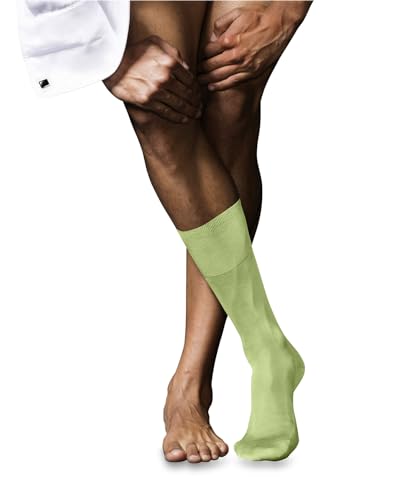 FALKE Herren Socken No. 9 M So Pure Fil d´Écosse Baumwolle einfarbig 1 Paar, Grün Lemon 7498, 39-40