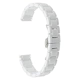 TRUMiRR 14mm Keramik + Edelstahl Uhrenarmband Schnellwechselbügel für Pebble Time Round 14mm Damen und Andere Uhren mit 14mm Wide Lug
