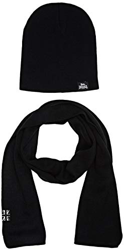 Lonsdale London LEAFIELD Schal + Mütze, Black, one size