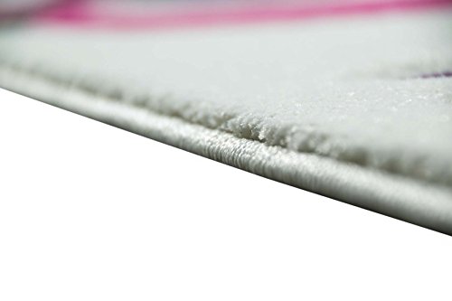 Kinderteppich Spielteppich Schmetterling Design Weiss Pink Lila Größe 80×150 cm - 7