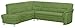 Produktbild Cavadore 5034 Wohnlandschaft Cassada, Abschlusselement 2-sitzig mit Schublade links-Spitzecke, Relaxfunktion 3-er Bett rechts, 265 x 90 x 240 cm, Merita kiwi 35