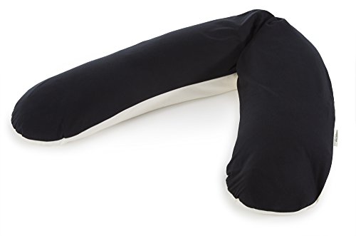Theraline The Original 190 x 38cm Maternity and Nursing Pillow including Cover (Anthrazite-Creme Combination Jersey)