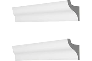 GARENERGIE Profilo Angolare Listelli in Duropolimero Duropolimero per Strisce Strip Led da Soffitto | Pannello Duropolimero Verniciabile per Illuminazione Soffusa Greche Decorative (2 Pezzi, 100x4x5cm)