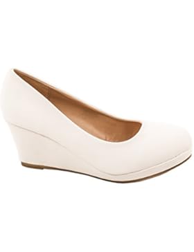 Elara Damen Pumps Keilabsatz Wedges Schuhe mit Plateau |Chunkyrayan