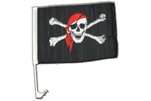 FLAGGENFRITZE Car Flag Auto Pirate with bandana Flag – 30 x 40 cm