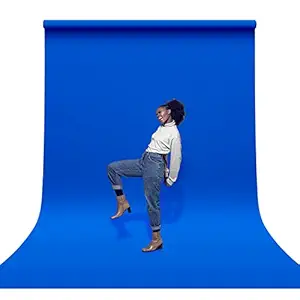 LimoStudio 6 x 9 Ft /1.8 x 2.8 M Photo Studio 100% Pure Muslin Collapsible Backdrop Background for Photography, Video, and Television (Blue) Polyester Blue Muslin Backdrop, AGG3044