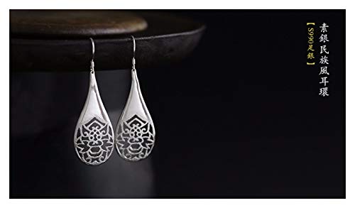 Preisvergleich Produktbild MTWTM Reines Silber Ohrringe Weiblich Eardrops Retro Wasser Tropfen-Förmigen Ohrhaken Kreativität Upscale Eleganz