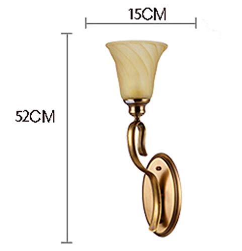 Preisvergleich Produktbild Spiegelfrontleuchten, American Village Wohnzimmer Wandleuchte Einfaches Schlafzimmer Nachttischlampe Europäischer Stil Eingang Vollkupferlampe Balkonbeleuchtung Kreative Spiegelfrontleuchte E27 Licht