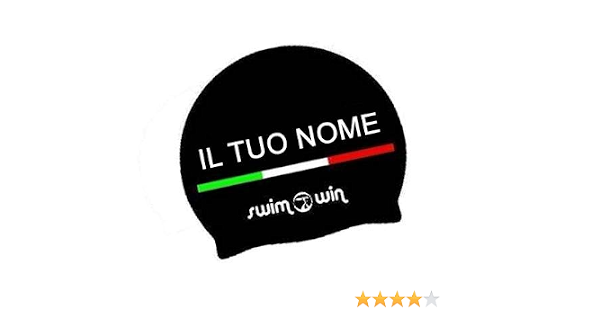 SwimmerWear Cuffia in Silicone per Piscina con Nome Nera lencicol Cuffie  Sport e tempo libero