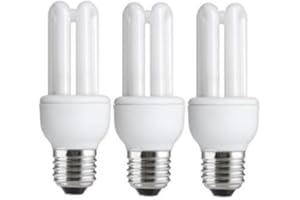 Lampwise 3 x Energy Saving 11W (=54W-60W) E27 ES CFL Light Bulbs, Edison Screw, 535 Lumen, 10 Years, 827 2700K Warm White