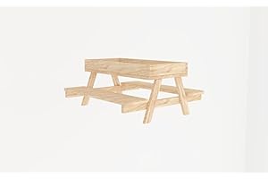 Generiq Hay Feeder for Rabbits Standard Park Picnic Table Design Wooden Small Animal Buffet