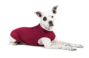 Gold Paw Stretch Fleece Dog Coat ? Soft, Warm Dog Clothes, Stretchy Pet Sweater ? Machine Washable, Eco Friendly ? All Season, Garnet, Size 22