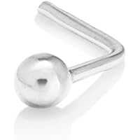 Piercing Naso In Oro 18k Bianco Con Diamante - Orecchino A L Anallergico E Confortevole - Foto 14