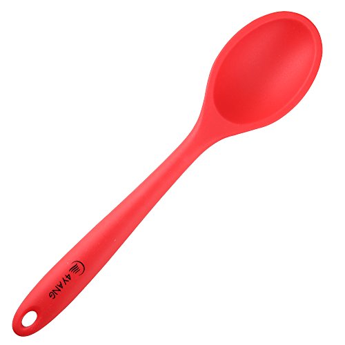 4YANG 8er Set Silikon Küchenhelfer -Perfekt zum Kochen und Backen, Küchenzubehör-Hitzebeständige Pfannenwender Turner, Schaumlöffel , Schöpfkelle , Löffel, Löffel Spatel, Spoonula, Küchenspatel, Basting Pinsel (Bunt) - 9