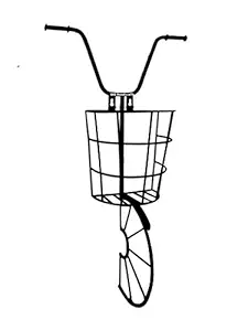 GIG Handicrafts Cycle Style Iron Wall Hanging Stand Multiple Use Plant Stand Books Stand Decoration Gift (71 cm x 48 cm x 16 cm, Black) Without Planter