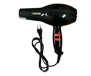 Walberrie Proffesional 1800watt Salon Style Hair Dryer with Hot and Cold 2x Speed, Air and Nozzles For Men And Women, Multicolored_1(Black/Red)