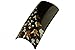 50pcs Gold Playboy Bunny Black Tip Acrylic Nail Tips