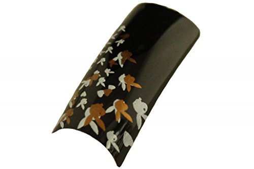 50pcs Gold Playboy Bunny Black Tip Acrylic Nail Tips