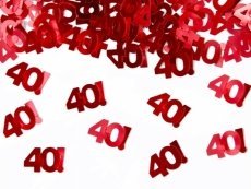 Folien-Konfetti 40! ROT, ca. 15 gr.