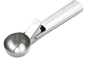 ZeeDa Grande cuillère à crème glacée en acier inoxydable avec gâchette parfaite pour le yaourt glacé, les gélates, les sundaes, les fruits