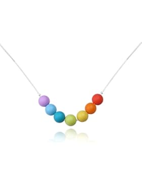 Epinki Beißringe Baby Kette Lebensmittelechtes Silikon Zahnen Anhänger Halskette Rund Bunte Chewelry Mama Kette...