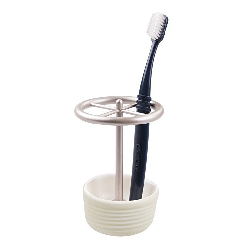 Interdesign 15370EU Elsa Keramik Zahnbürstenhalter, natur / satiniert - 3
