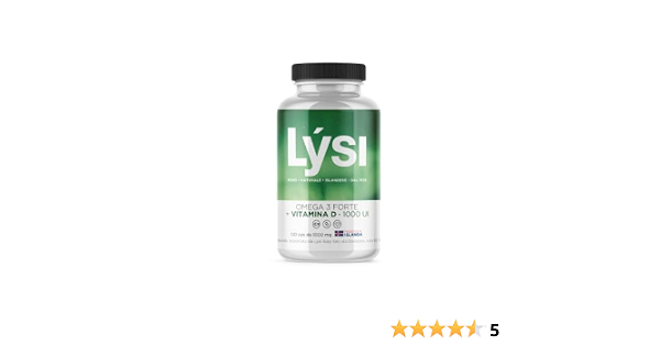 Omega 3 Forte Lysi + Vitamina D dall'Islanda 120 capsule da 1000mg - Olio  di pesce di tipo estere etilico di grado farmaceutico, senza retrogusto di  pesce. Alto contenuto EPA e DHA. :