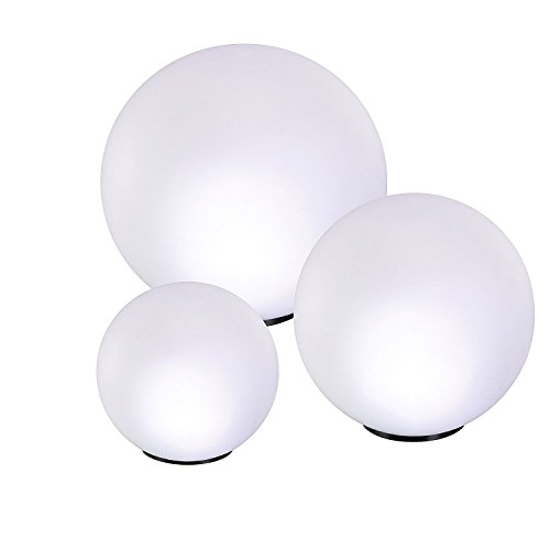 BUVTEC Solar Leuchtkugel 3er Spar-Set 20, 30 und 40 cm, Dauer- oder Wechsellicht 7 Lichtfarben 8 Std. Leuchtdauer - 2