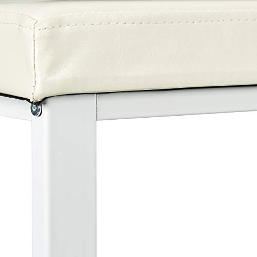 Relaxdays Schuhbank, offen, für 6-8 Paar Schuhe, Schuhregal zum Sitzen, Polsterung aus Kunstleder, HxBxT 49 x 81 x 32 cm, auf 2 Etagen, weiß - 4