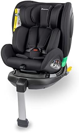 Bebeconfort EvolveFix Plus i-Size, Seggiolino Auto 360 Gradi, 0-12 Anni, 40-150 cm, 0-36 kg ISOFIX Girevole, 4 Reclinazioni, Regolabile in Altezza, Tessuti Traspiranti, Black Mist