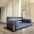 Jairi traders Wooden Swing with Back Support and Stainless Steel Accessories 4 x 2 feet