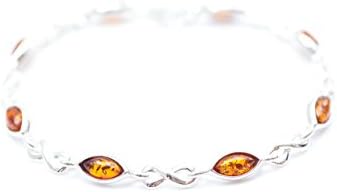 Baltic Amber & Sterling Silver Infinity Bracelet