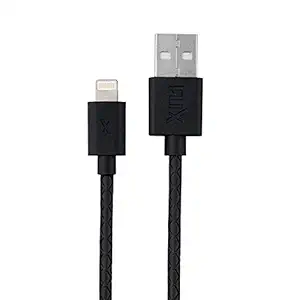 FLiX (Beetel) USB to iPhone Lightning Textured Pattern Data Sync & 2A Fast Charging Cable, Made in India, 480Mbps Data Sync, Tough Cable, 1 Meter Long USB Cable for Apple Devices (Black)(XCD-L102)