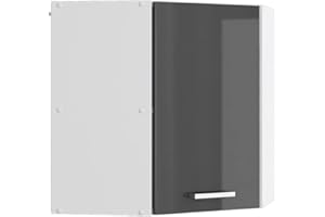 Vicco mobile angolare da cucina R-line, Antracite lucido/Bianco, 57 cm