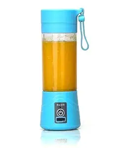 Krishi Rechargeable USB Mini Juicer Bottle Blender for Making Juice, Shake, Smoothies (Multicolour) (Blue)