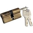 70mm Cylinder Lock, Brass Cylinder Lock Barrel Profile Locks with 3 Keys Lock Anti-Rust Suitable For Wooden Doors, Aluminum Doors