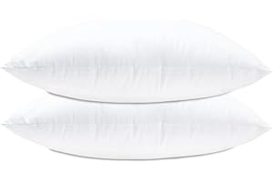 LANCASHIRE TEXTILES LIMITED MANUFACTURERS OF QUILTS, PILLOWS AND HOMEWARES 2 Pack Luxury 16" x 16" Cotton Blend Cushion Pads with Super Bounce Polyester Fibre, Made of Finest British Materials