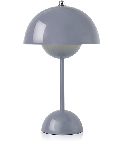 Lampe De Table Champignon LED Sans Fil Rechargeable - 3 Modes Lumière Tactile, Design Rétro Moderne (Bleu)